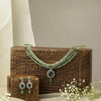 Rosecut Emerald Choker Set - Indraja Fine Jewels