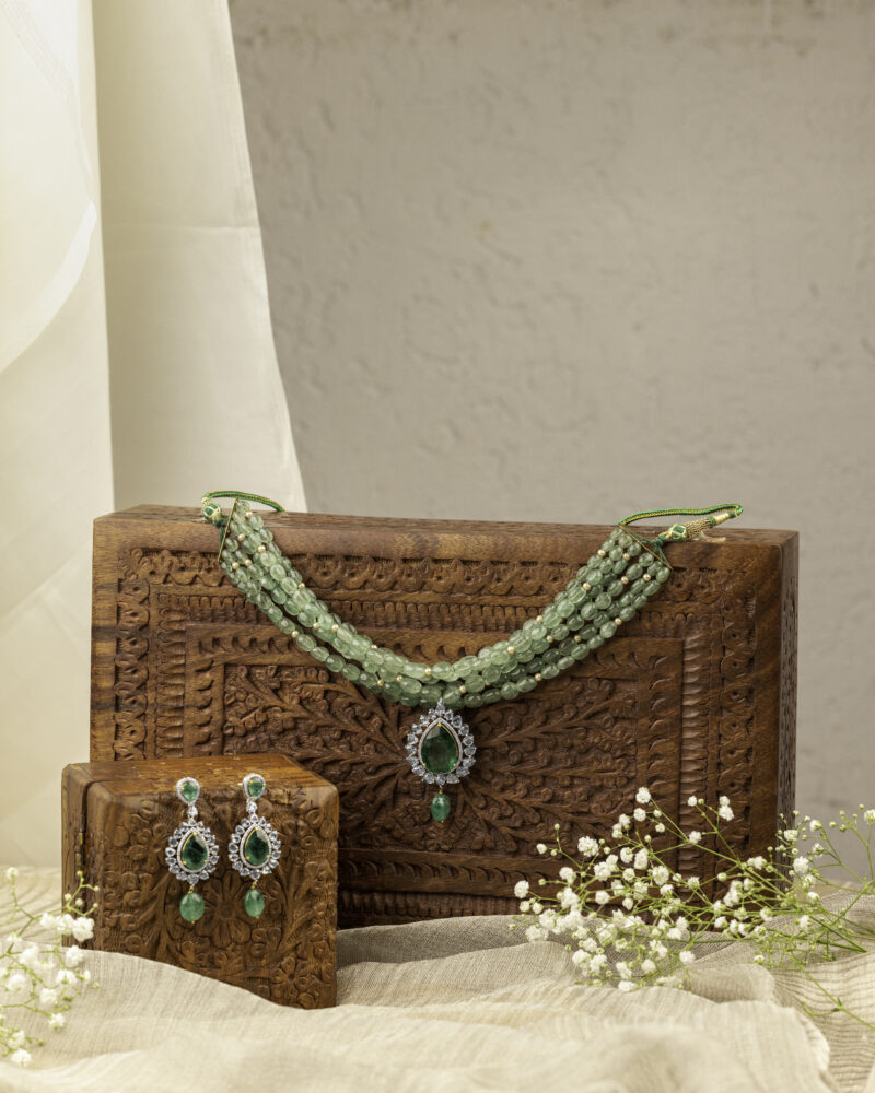Rosecut Emerald Choker Set Rosecut Emerald Choker Set - Indraja Fine Jewels