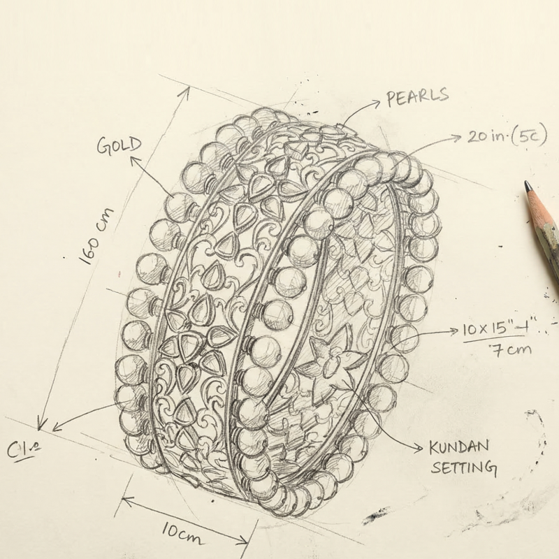 Kankan Polki Bangles - Indraja Fine Jewels