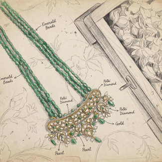 Jardina Polki Necklace - Indraja fine Jewels