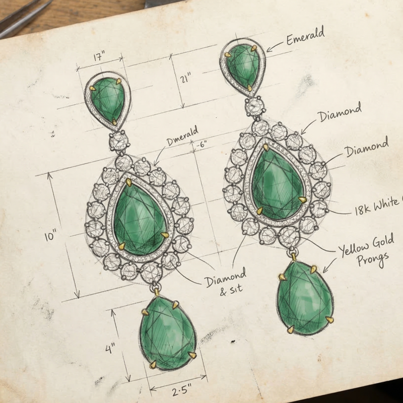Rosecut Emerald - Indraja Fine Jewels