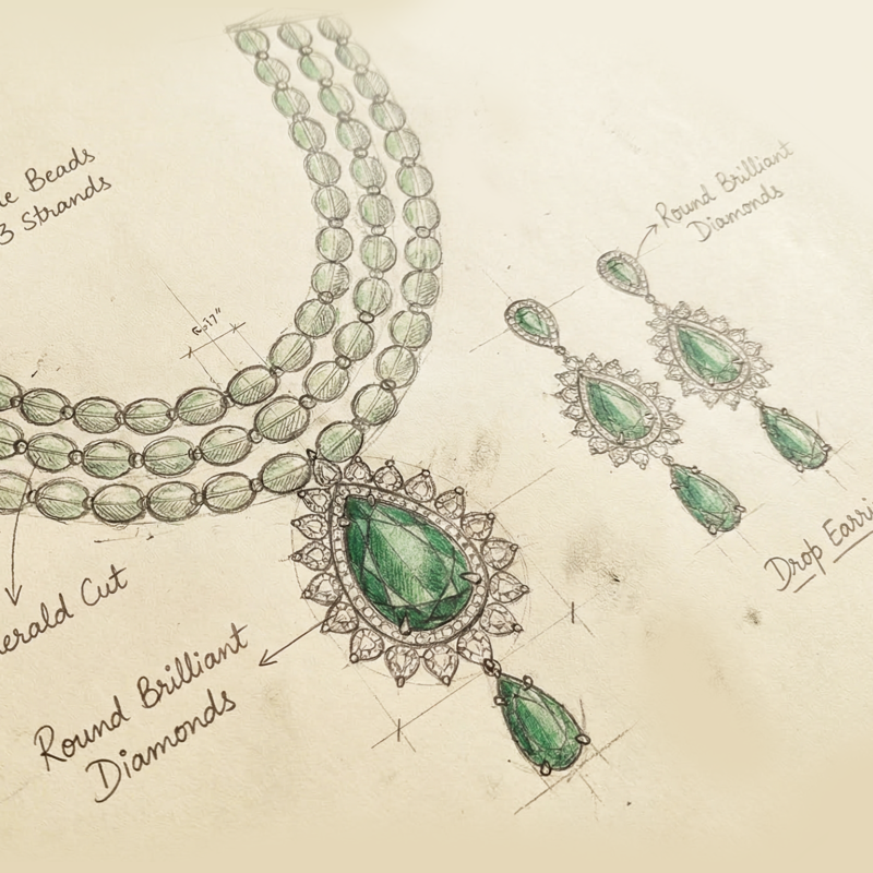 Rosecut Emerald - Indraja Fine Jewels