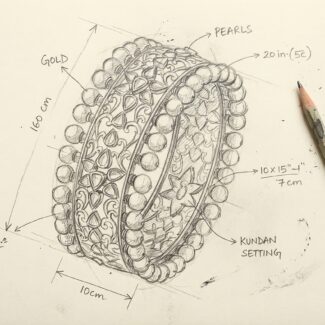 Kankan Polki Bangle Sketch