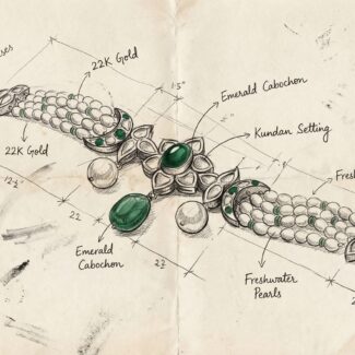 Kanya Bracelet Sketch - Indraja Fine Jewels