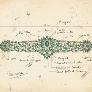 Niharika Bracelet Sketch - Indraja Fine Jewels