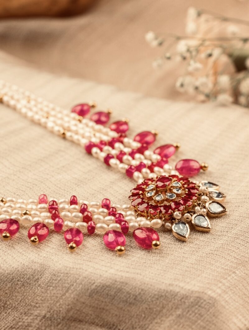 Ruby Polki Necklace - Indraja Fine Jewels