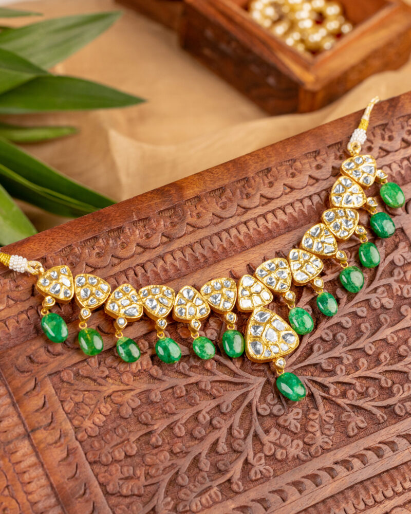 Trikon Polki Necklace - Indraja Fine Jewels