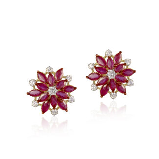 Crimson Dawn - Earrings - Indraja Fine Jewels