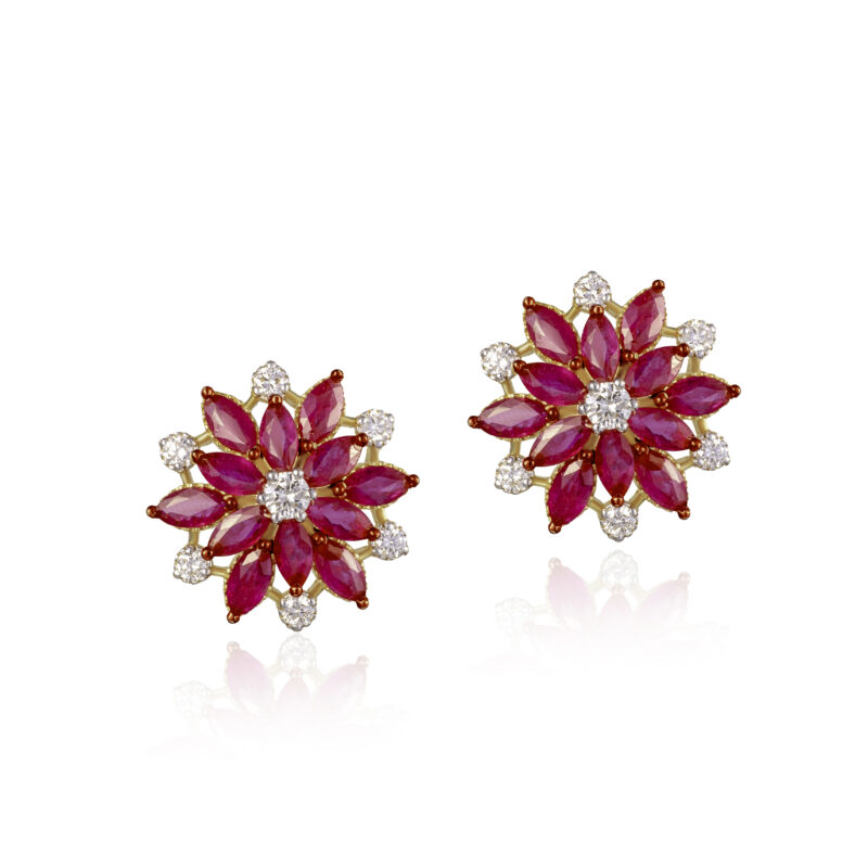 Crimson Dawn - Earrings - Indraja Fine Jewels