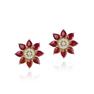 Ruby Bloom - Earrings - Indraja Fine Jewels
