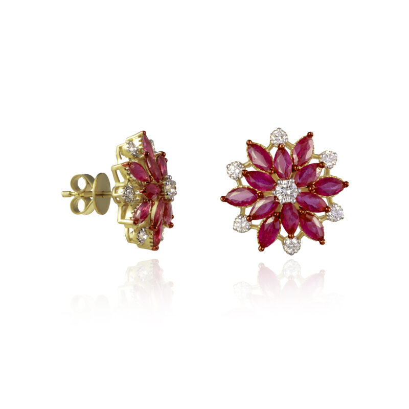 Crimson Dawn - Earrings - Indraja Fine Jewels