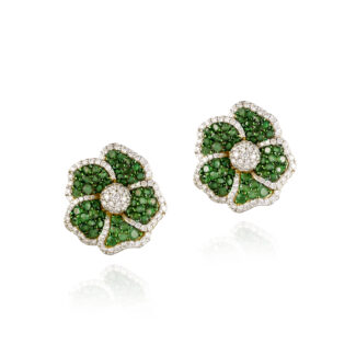 Emerald Haven - Celestial Blooms - Earrings - Indraja Fine Jewels | Mumbai