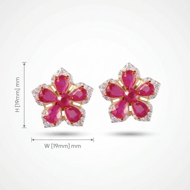 Rosy Flare - Earrings - Indraja Fine Jewels