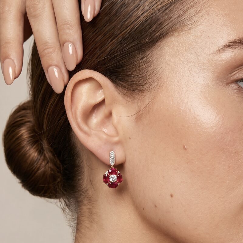 Ruby Ember - Earrings - Indraja Fine Jewels