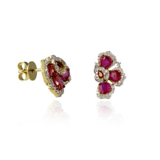 Scarlet Eclipse - Celestial Blooms - Earrings - Indraja Fine Jewels | Mumbai