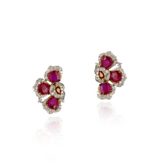 Scarlet Eclipse - Celestial Blooms - Earrings - Indraja Fine Jewels | Mumbai