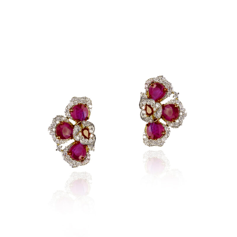 Scarlet Eclipse - Celestial Blooms - Earrings - Indraja Fine Jewels | Mumbai