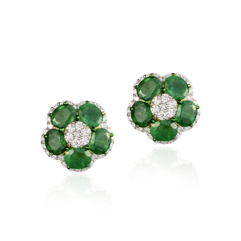 Verdant Twilight - Celestial Blooms - Earrings - Indraja Fine Jewels | Mumbai