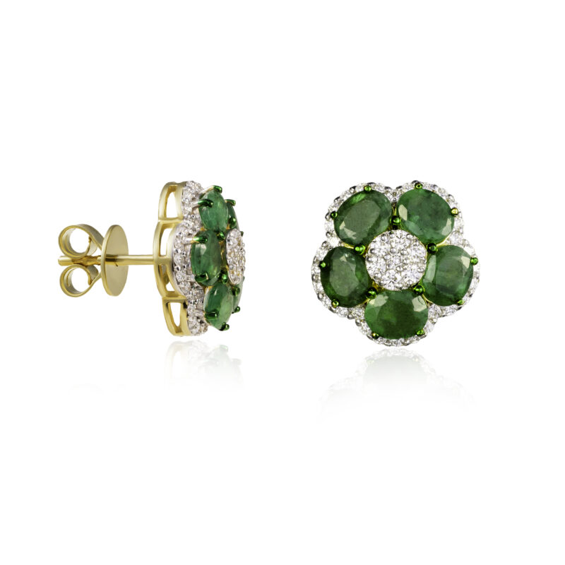 Verdant Twilight - Celestial Blooms - Earrings - Indraja Fine Jewels | Mumbai