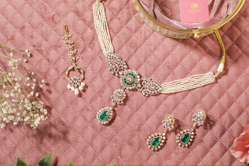 Arundhati Polki Necklace Set - Indraja Fine Jewels Mumbai | India | Emeralds | Custom Jewellery
