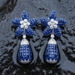 Abha Foral Drop Earrings - 925 Sterling Silver - Indraja Fine Jewels - Mumbai
