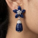 Abha Foral Drop Earrings - 925 Sterling Silver - Indraja Fine Jewels - Mumbai