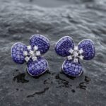 Aroha Floral Drop Earrings - 925 Sterling Silver - Indraja Fine Jewels - Mumbai