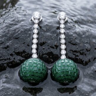 Vrisa Rain Drop Earrings - 925 Sterling Silver - Indraja Fine Jewels - Mumbai