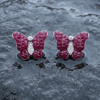 Mridu Butterfly Earrings - 925 Sterling Silver - Indraja Fine Jewels - Mumbai