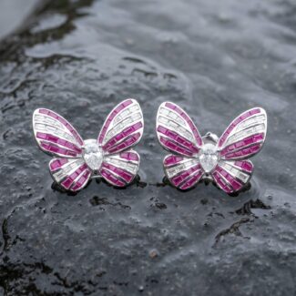 Komal Butterfly Earrings - 925 Sterling Silver - Indraja Fine Jewels - Mumbai