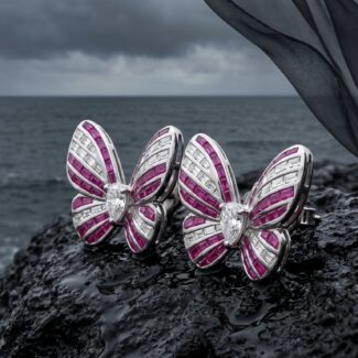 Komal Butterfly Earrings - 925 Sterling Silver - Indraja Fine Jewels - Mumbai