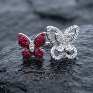 Vanya Butterfly Ring - 925 Sterling Silver - Indraja Fine Jewels - Mumbai