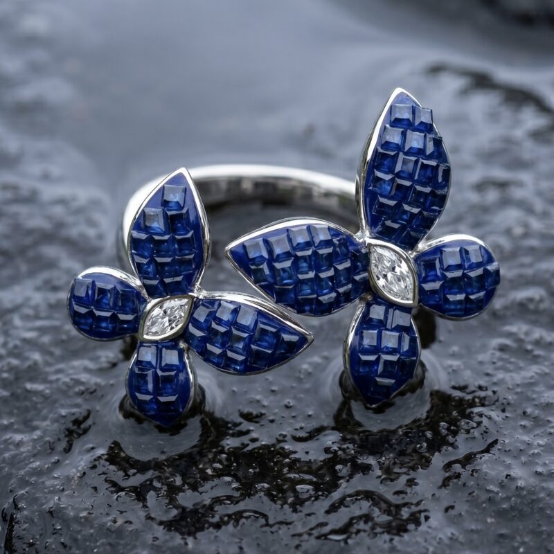 Madhur Butterfly Ring - 925 Sterling Silver - Indraja Fine Jewels - Mumbai