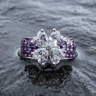 Aira Floral Ring - 925 Sterling Silver - Indraja Fine Jewels - Mumbai