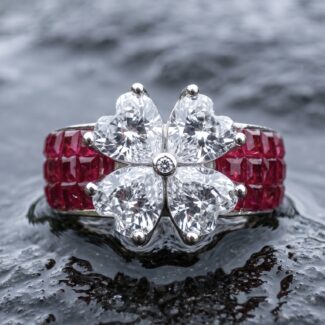 Amya Floral Ring - 925 Sterling Silver - Indraja Fine Jewels - Mumbai