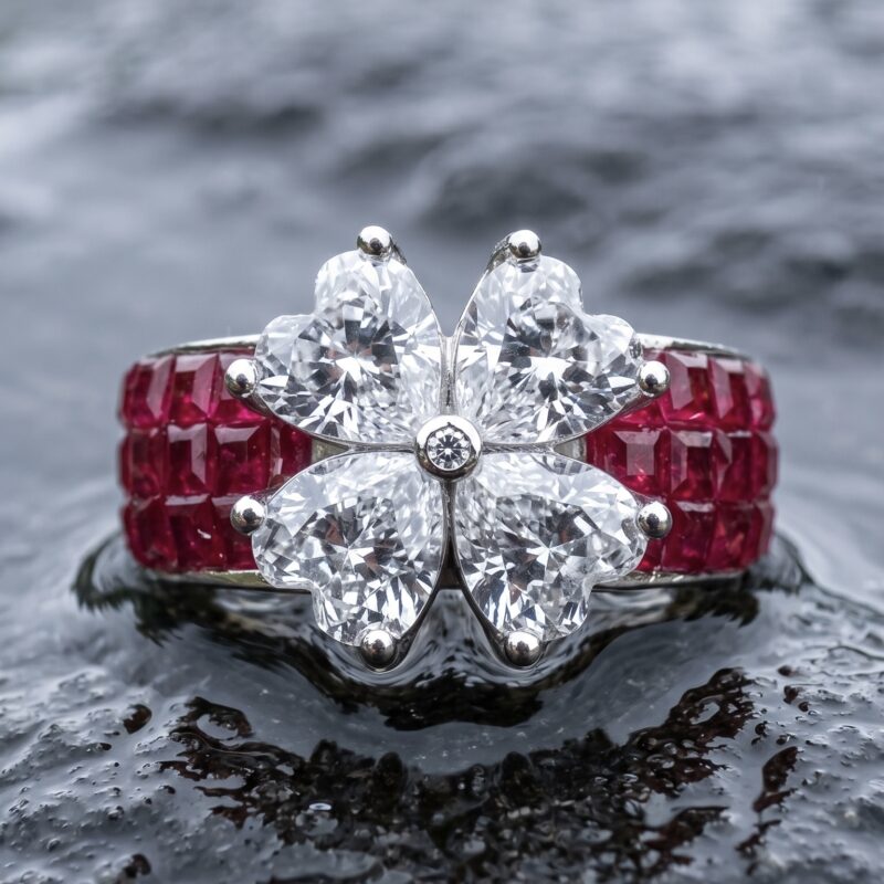 Amya Floral Ring - 925 Sterling Silver - Indraja Fine Jewels - Mumbai
