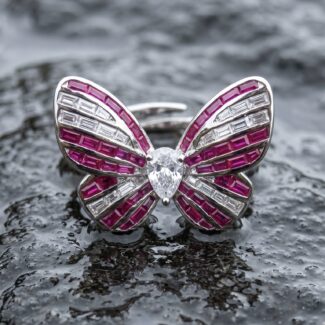Aroha Butterfly Ring - 925 Sterling Silver - Indraja Fine Jewels - Mumbai
