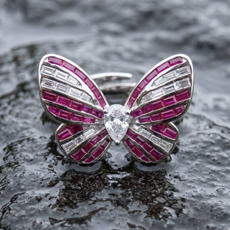 Aroha Butterfly Ring - 925 Sterling Silver - Indraja Fine Jewels - Mumbai