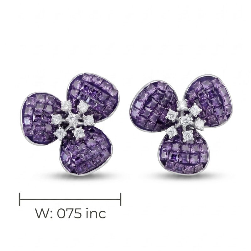 Aroha Floral Drop Earrings - 925 Sterling Silver - Indraja Fine Jewels - Mumbai