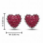 Preya Heart Stud Earrings - 925 Sterling Silver - Indraja Fine Jewels - Mumbai