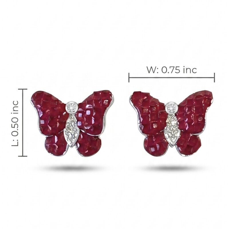 Mridu Butterfly Earrings - 925 Sterling Silver - Indraja Fine Jewels - Mumbai