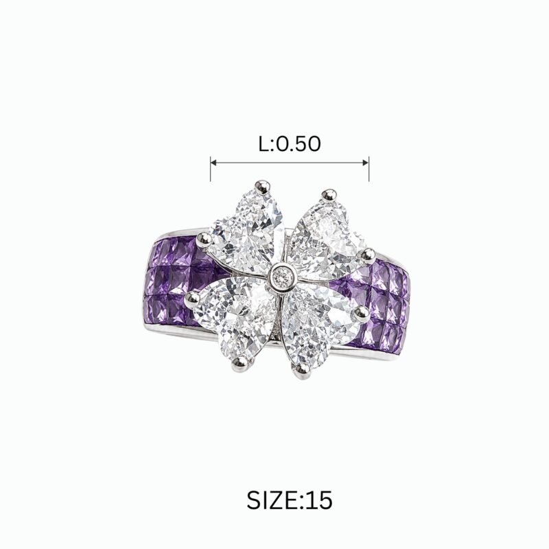 Aira Floral Ring - 925 Sterling Silver - Indraja Fine Jewels - Mumbai