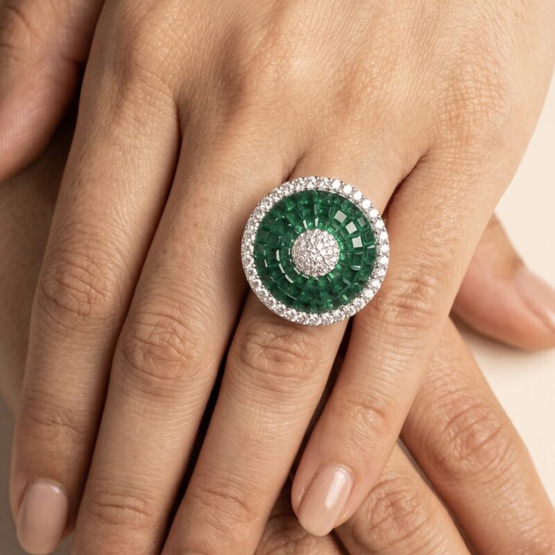 Iraya Floral Ring - 925 Sterling Silver - Indraja Fine Jewels - Mumbai