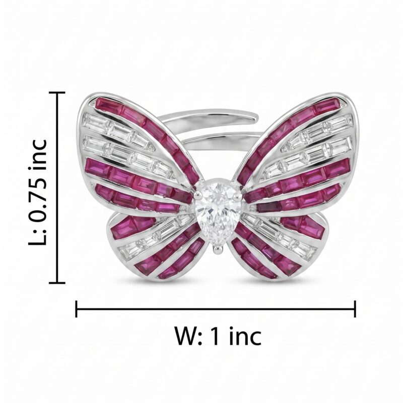 Aroha Butterfly Ring - 925 Sterling Silver - Indraja Fine Jewels - Mumbai