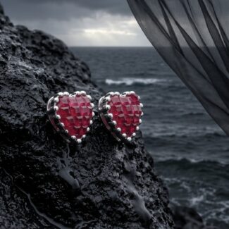 Preya Heart Stud Earrings - 925 Sterling Silver - Indraja Fine Jewels - Mumbai