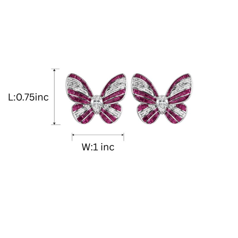 Komal Butterfly Earrings - 925 Sterling Silver - Indraja Fine Jewels - Mumbai