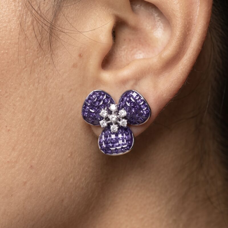 Aroha Floral Drop Earrings - 925 Sterling Silver - Indraja Fine Jewels - Mumbai