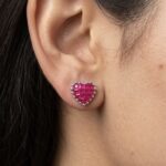 Preya Heart Stud Earrings - 925 Sterling Silver - Indraja Fine Jewels - Mumbai