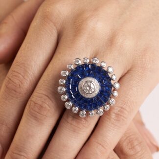 Diya Floral Ring - 925 Sterling Silver - Indraja Fine Jewels - Mumbai