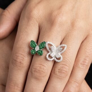 Prerna Floral Ring - 925 Sterling Silver - Indraja Fine Jewels - Mumbai